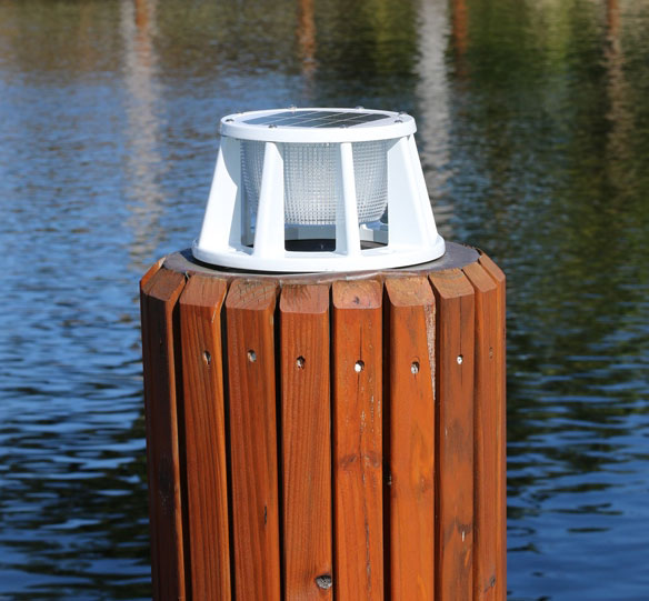 JACKYLED 8-Pack Solar Dock Lights Marine Waterproof LED, 4-Sided
